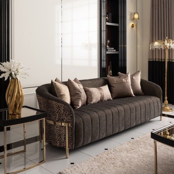 AICO Furniture Lisbon Sofa in Onyx Gold