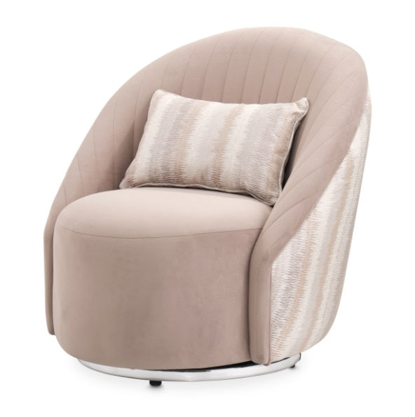 AICO Furniture Lucca Swivel Chair Silver in Silver