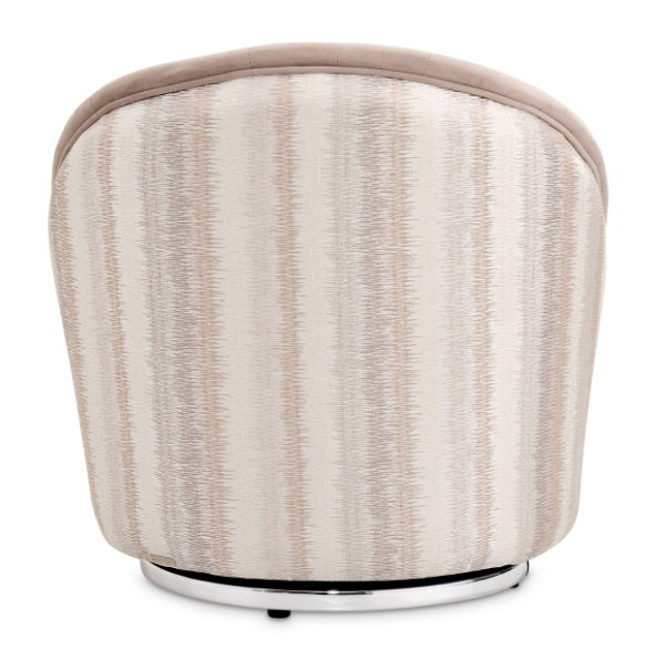 AICO Furniture Lucca Swivel Chair Silver in Silver