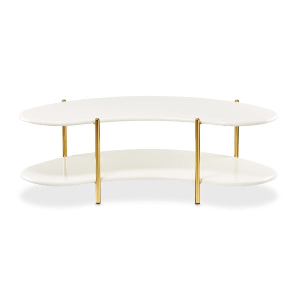 AICO Furniture Sassani Cocktail Table in Pearl White/Gold