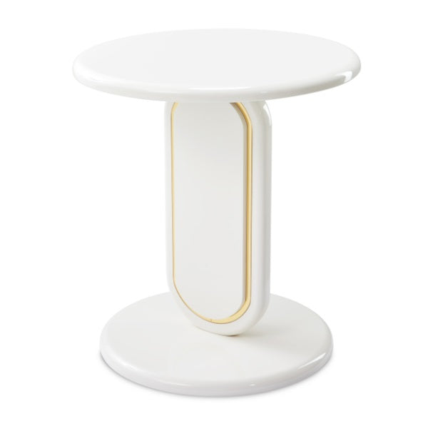 AICO Furniture Sassani Accent Table in Pearl White/Gold image
