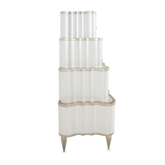 AICO London Place Tiered 6-Drawer Chest in Creamy Pearl