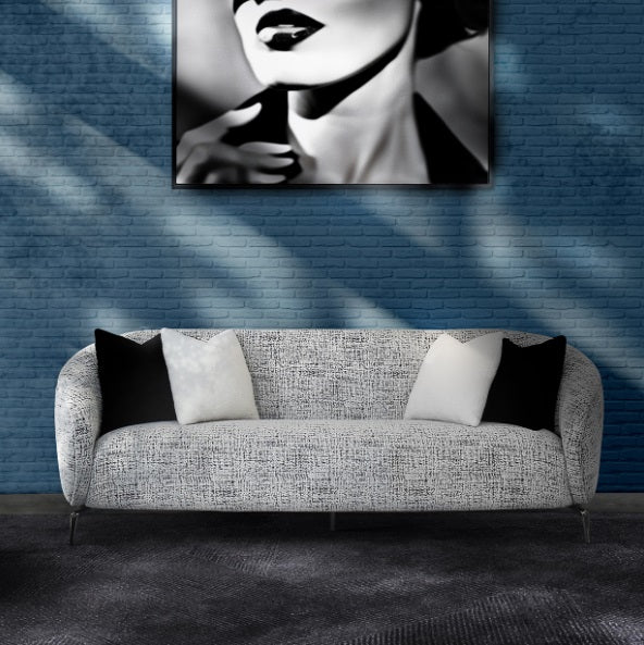 AICO Furniture Noir Sofa Cookie in Black Nickel