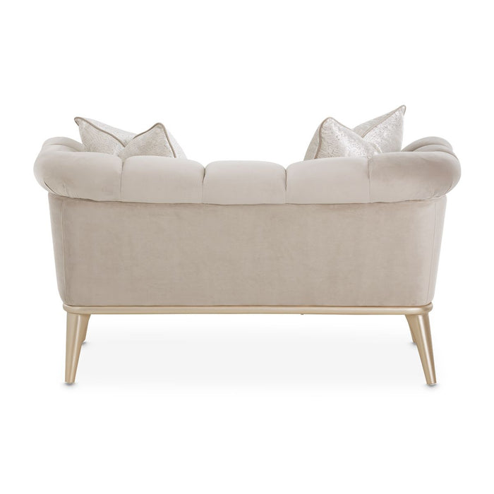 AICO Yvette Chair and A Half in Porcini Medium Champagne