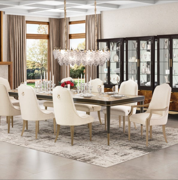 AICO Furniture Lighting Autumn Rectangular Light Chandelier in Clear