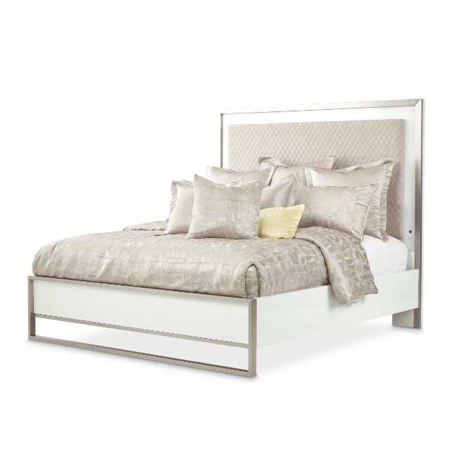 AICO Marquee Queen Panel Bed in Cloud White KI-MRQEQN-108 image