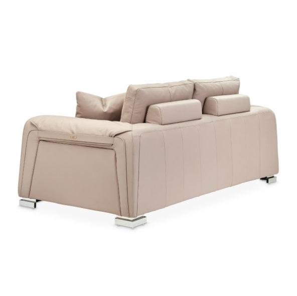 AICO Furniture Mia Bella Bergamo Loveseat in Stainless Steel
