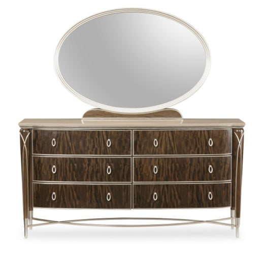 AICO Villa Cherie Dresser Mirror in Hazelnut