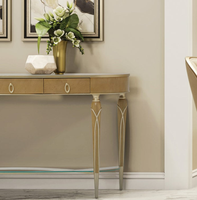 AICO Villa Cherie Console Table in Caramel