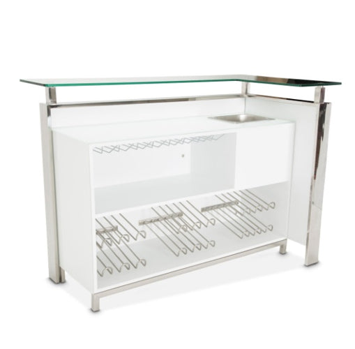 AICO Furniture State St. Bar Table in Glossy White N9016500-116 image