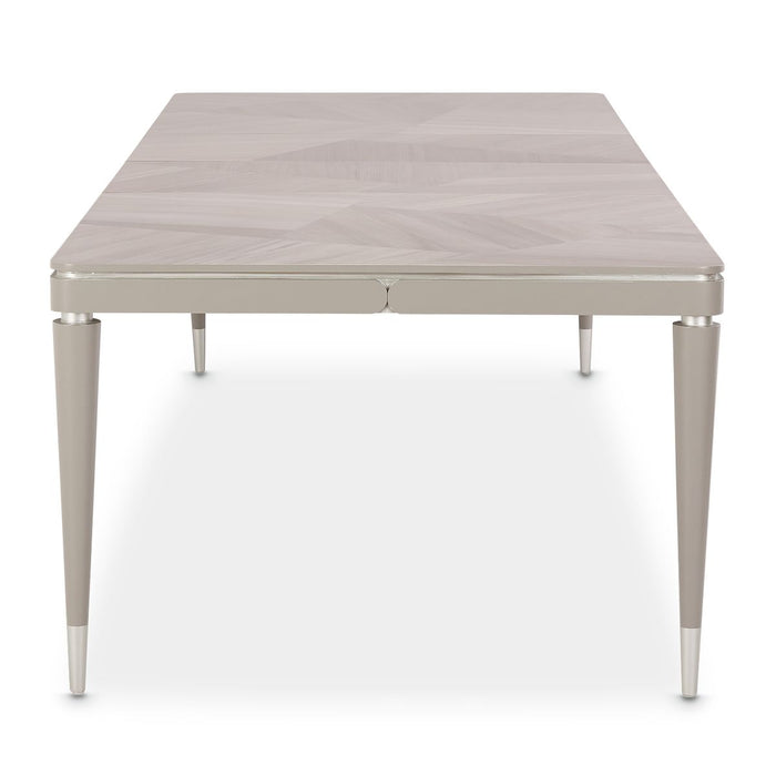 AICO Lanterna Rectangular Dining Table in Silver Mist