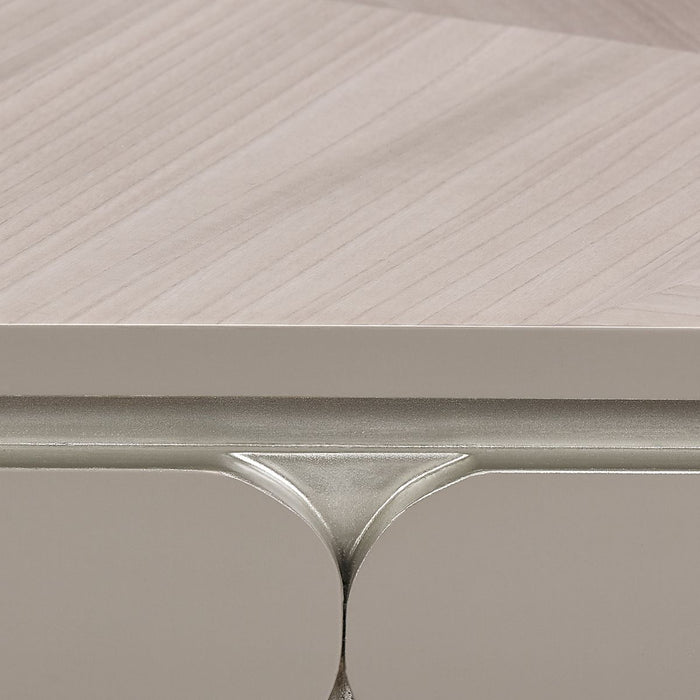 AICO Lanterna Rectangular Dining Table in Silver Mist