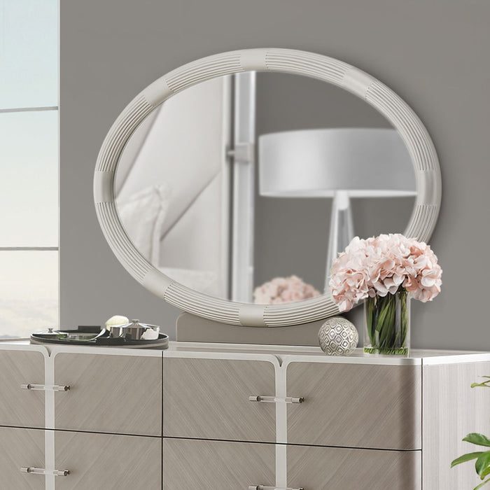 AICO Lanterna Dresser Mirror in Silver Mist