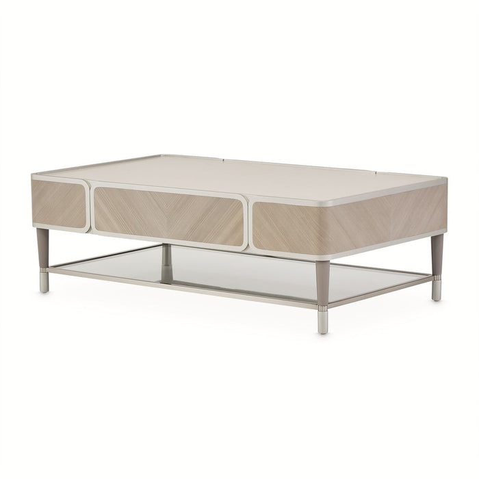 AICO Lanterna Cocktail Table in Silver Mist