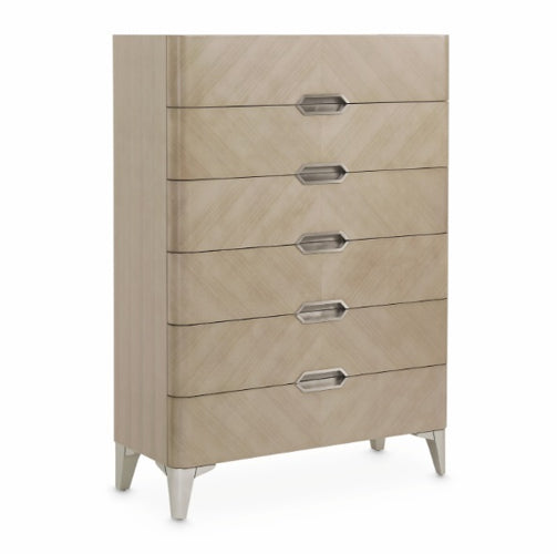 AICO Furniture Penthouse Vertical Storage Cabinet-Chest of Drawers in Ash Gray