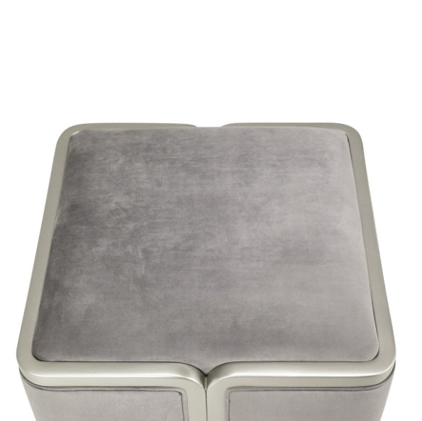 AICO Furniture Linea Linea Ottoman Gray Pearl in Silver Mist