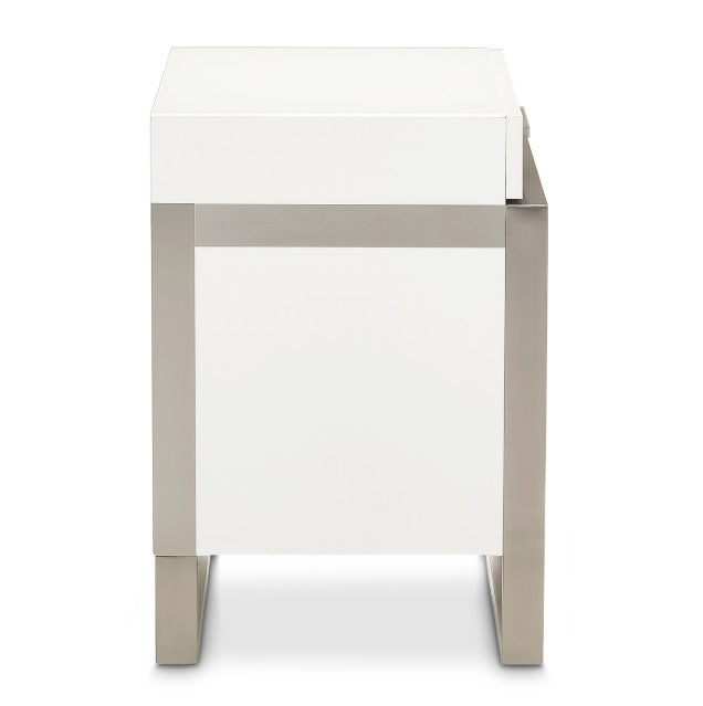 AICO Marquee Nightstand in Cloud White