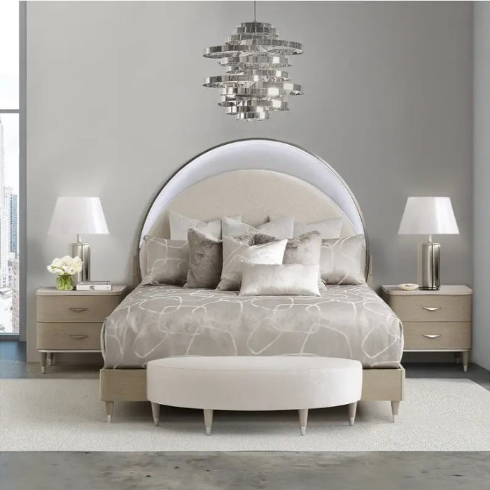 AICO Eclipse Queen Upholstered Bed in Moonlight